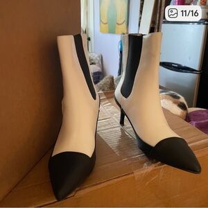 Journee Collection Black and White Heeled Boots​